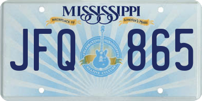 MS license plate JFQ865