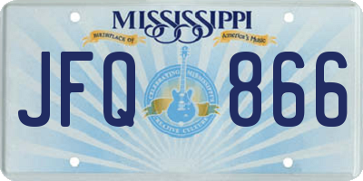 MS license plate JFQ866