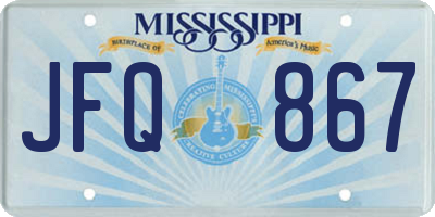 MS license plate JFQ867