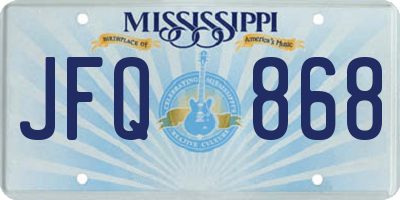 MS license plate JFQ868