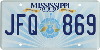 MS license plate JFQ869