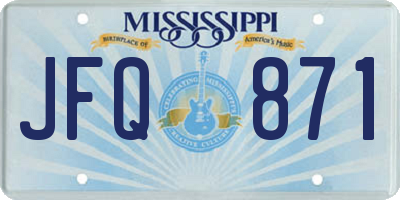 MS license plate JFQ871