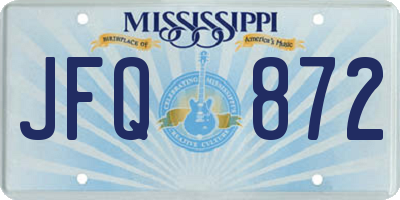 MS license plate JFQ872