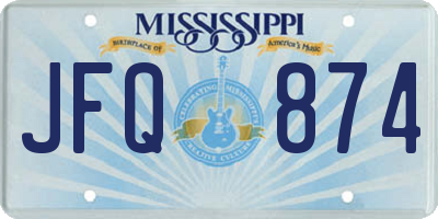 MS license plate JFQ874