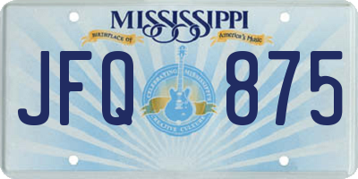 MS license plate JFQ875