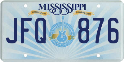 MS license plate JFQ876