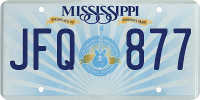 MS license plate JFQ877