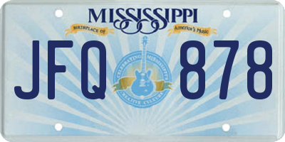 MS license plate JFQ878