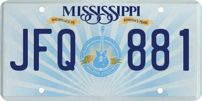 MS license plate JFQ881