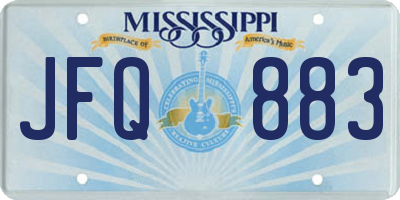 MS license plate JFQ883