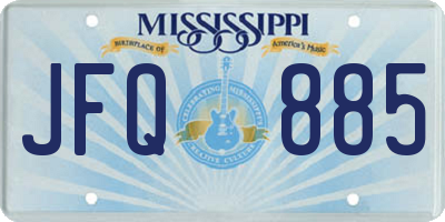 MS license plate JFQ885