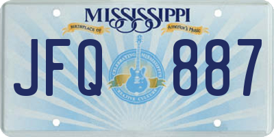MS license plate JFQ887