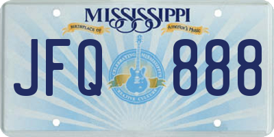 MS license plate JFQ888