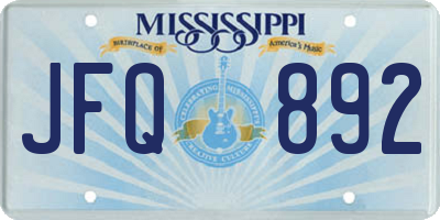 MS license plate JFQ892