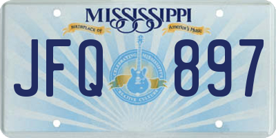 MS license plate JFQ897