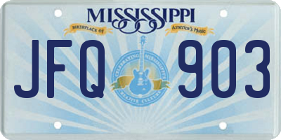 MS license plate JFQ903