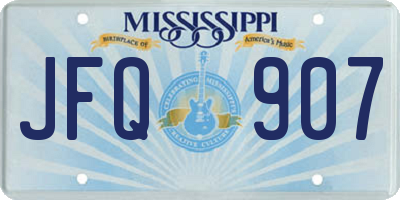MS license plate JFQ907