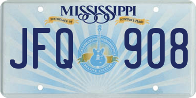 MS license plate JFQ908