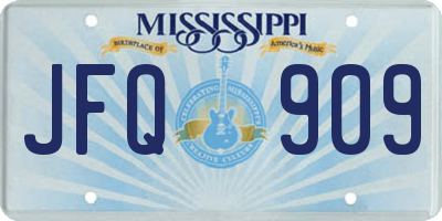 MS license plate JFQ909