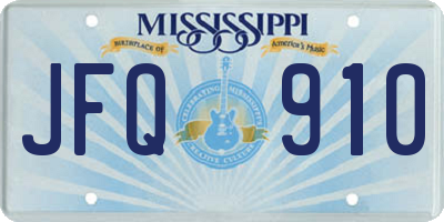 MS license plate JFQ910