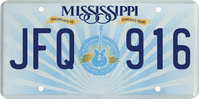 MS license plate JFQ916