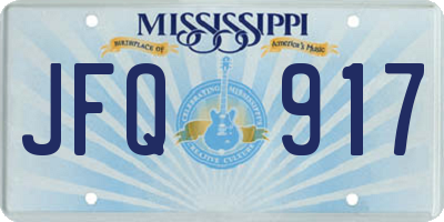 MS license plate JFQ917