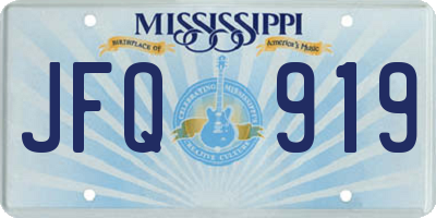 MS license plate JFQ919