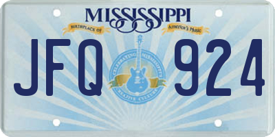 MS license plate JFQ924