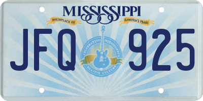 MS license plate JFQ925