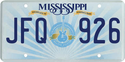 MS license plate JFQ926
