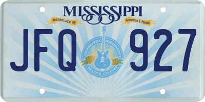 MS license plate JFQ927