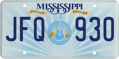 MS license plate JFQ930