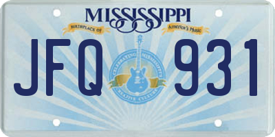 MS license plate JFQ931
