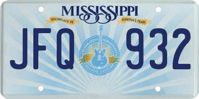 MS license plate JFQ932