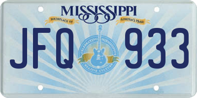 MS license plate JFQ933