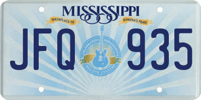 MS license plate JFQ935