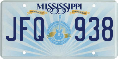 MS license plate JFQ938