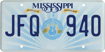 MS license plate JFQ940