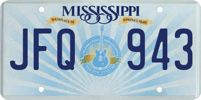 MS license plate JFQ943
