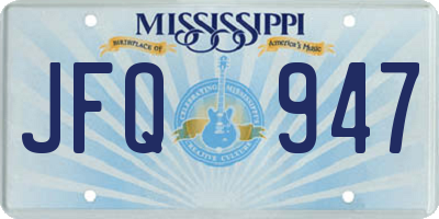 MS license plate JFQ947