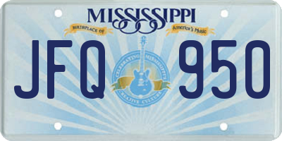MS license plate JFQ950