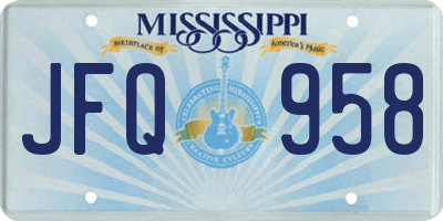 MS license plate JFQ958