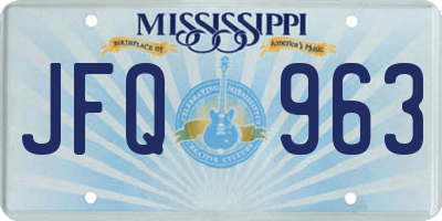 MS license plate JFQ963