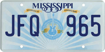 MS license plate JFQ965