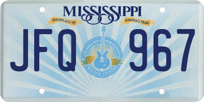 MS license plate JFQ967