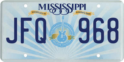 MS license plate JFQ968