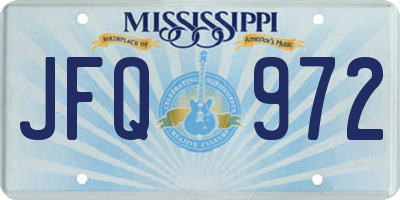 MS license plate JFQ972