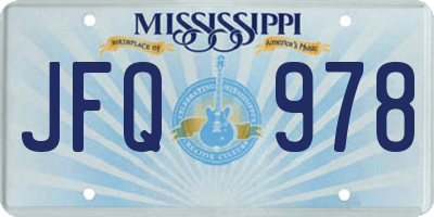 MS license plate JFQ978