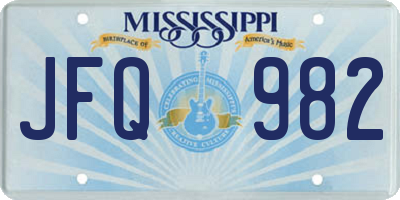 MS license plate JFQ982