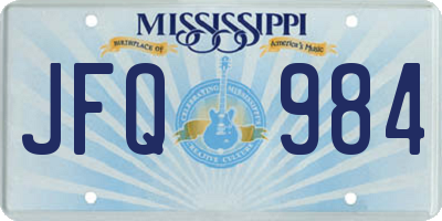 MS license plate JFQ984